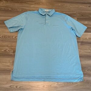 Peter Millar Summer Comfort Performance Polo Blue Stripe Mens size 2XL XXL
